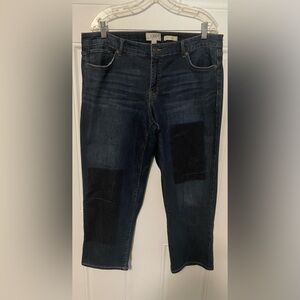 LOGO by Lori Goldstein Shadow Patch Boyfriend Jeans 5 Pocket 16P Pre-owned